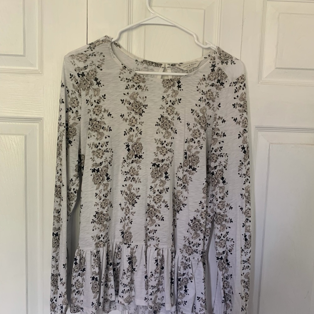 Lucky Long Sleeve Floarl Shirt-Med